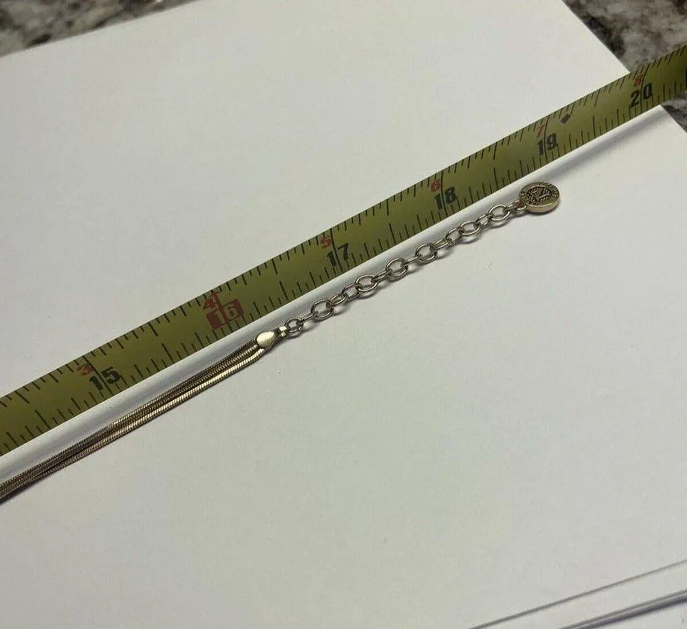 Signed Napier Gold Tone Chain Costume Necklace Silver & Gold Tone Circles - Image 4