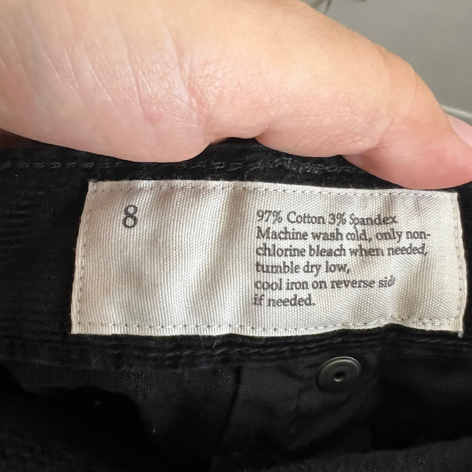 Ann‎ Taylor Loft Black Corduroy Pants Modern Slim Minimalist Quiet Luxury Sz 8 - Image 8