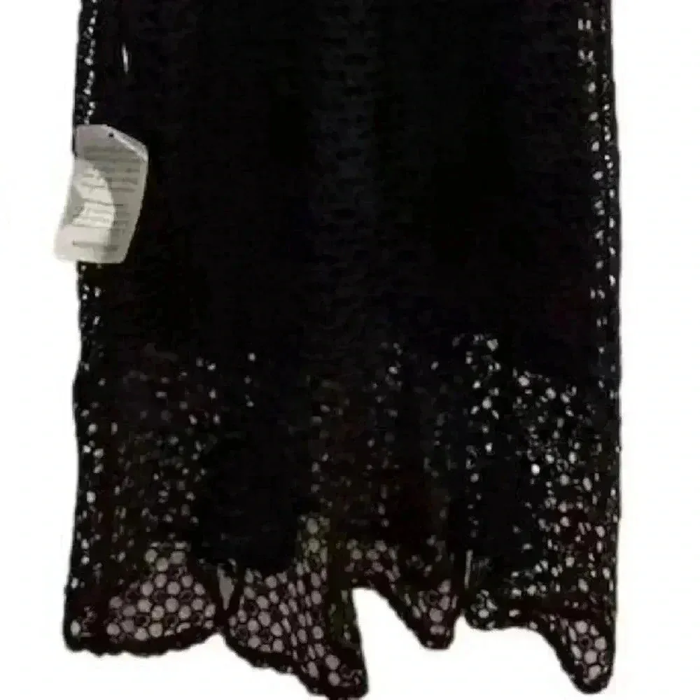 Lulus Women's XL Black Crochet Sleeveless V-Neck Midi Dress-NWT - Image 11