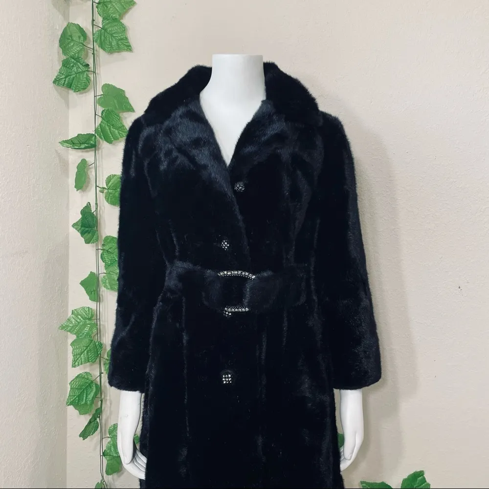 Meri K 1960’s Vintage French Faux Fur Coat Size M - Image 3