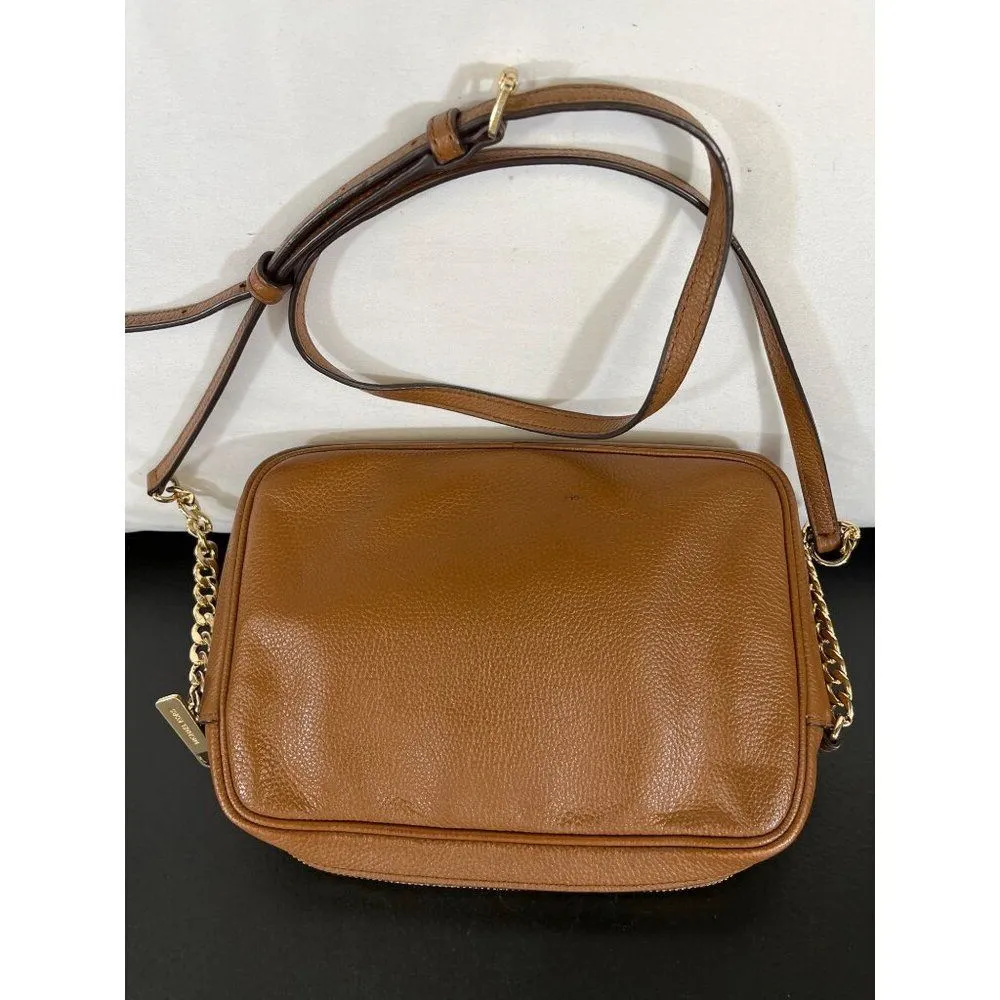 Michael Kors Fulton Womens Brown Leather Crossbody Purse SKU 6552 - Image 2