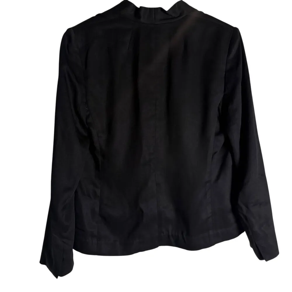 J.Crew Going Out Black Gramercy Twill Open Front Blazer Jacket Size 4 - Image 9