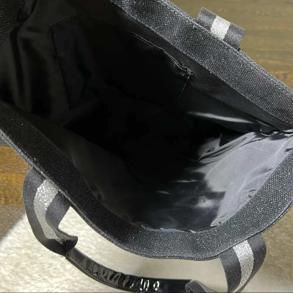 Victoria’s Secret Black and Silver Glitter Tote Bag - Image 11