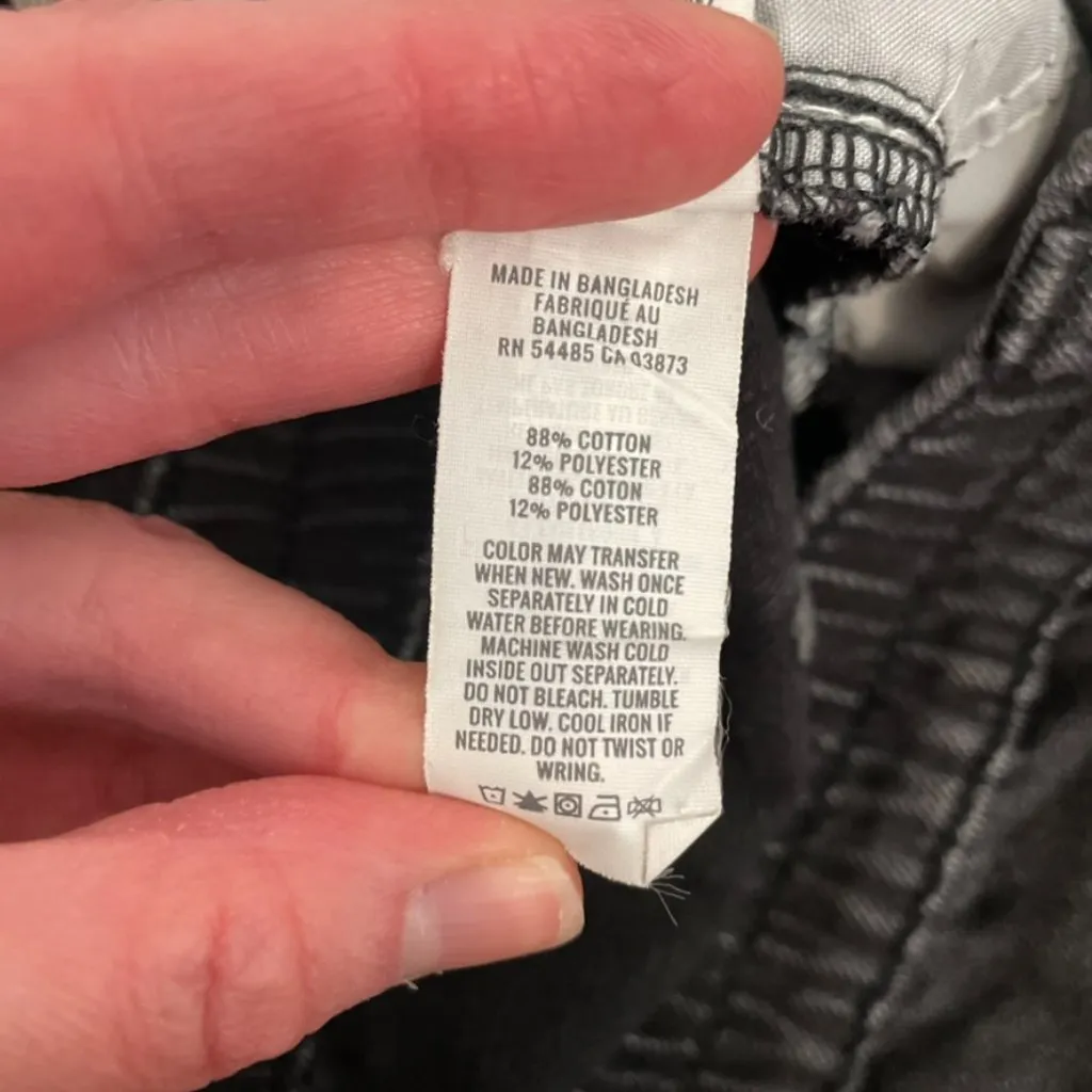 AERIE AMERICAN EAGLE AE Daydream Denim Short Black Distressed Ripped Mid Rise XL - Image 12