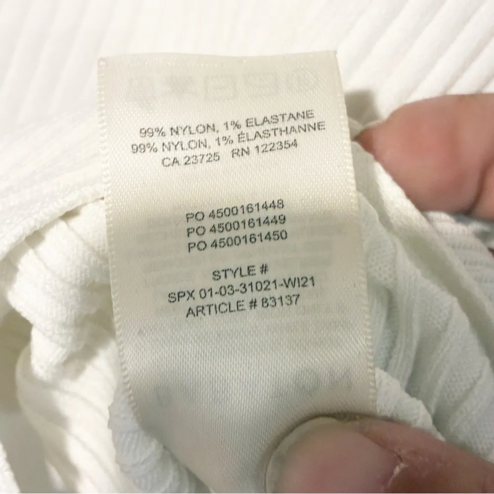 Babaton Aritzia Size XS White Ribbed Ambrosia Sculpt Knit Tie Back Top - Image 5