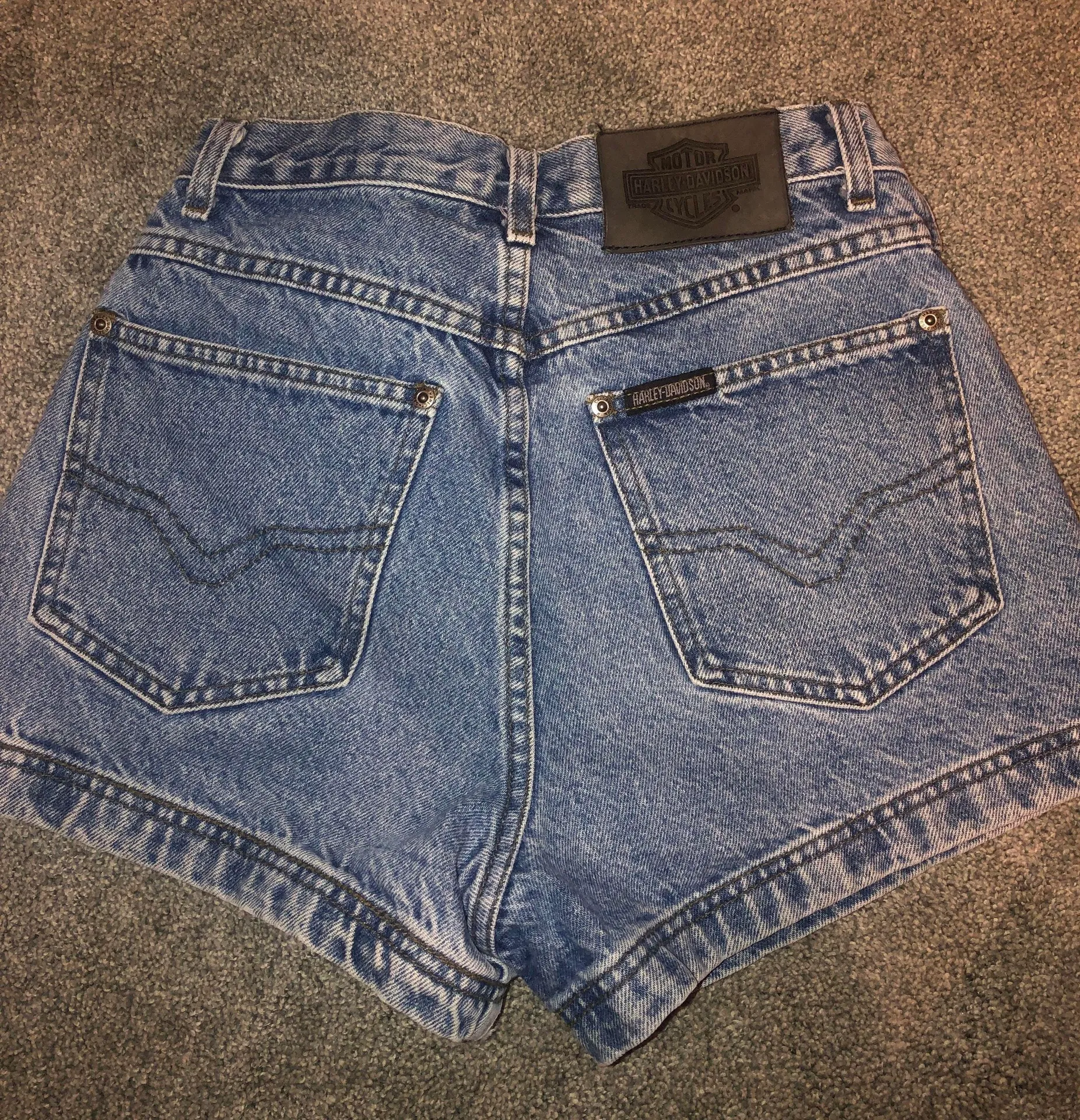 Harley Davidson High Wasted Jean Shorts - Image 3