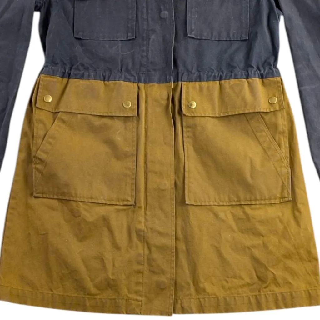 J. Crew Colorblock Barn/Chore Waxed Cotton Field Jacket EUC Size S     F215 - Image 10