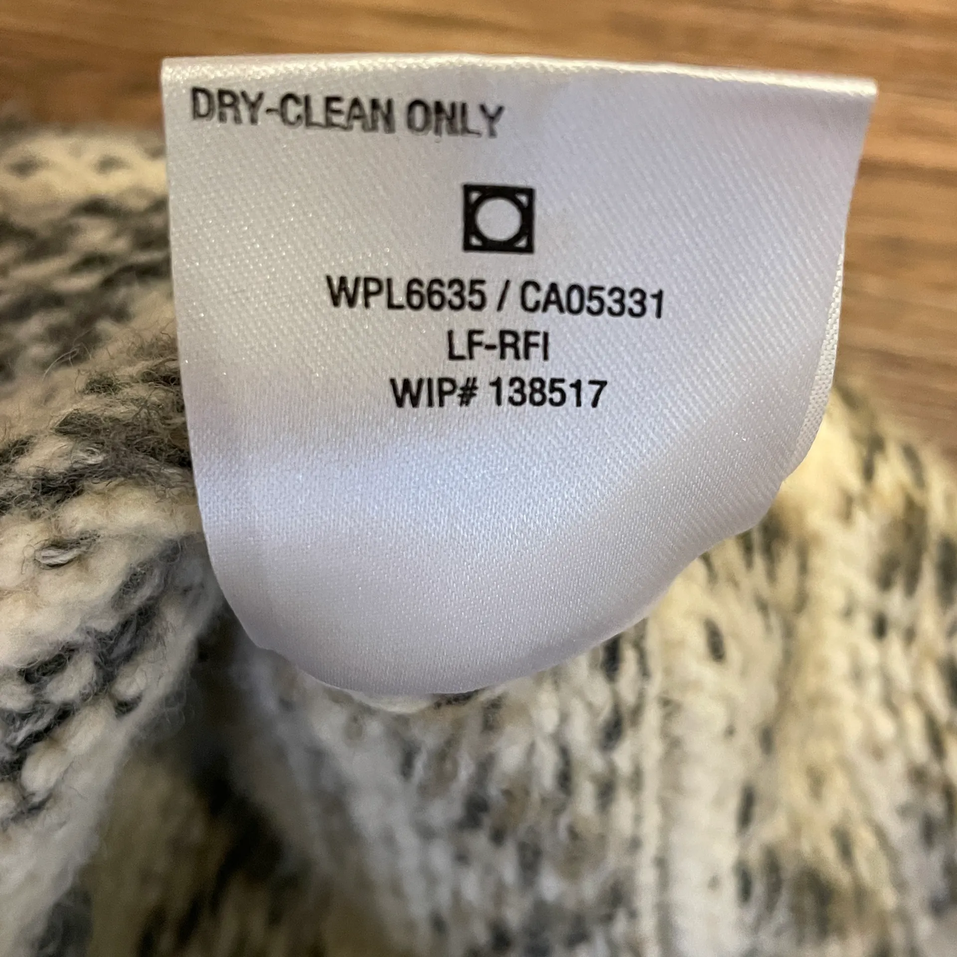 Vintage Lambs Wool Blend Button Down Cardigan Sweater Grey Cream XL - Image 16