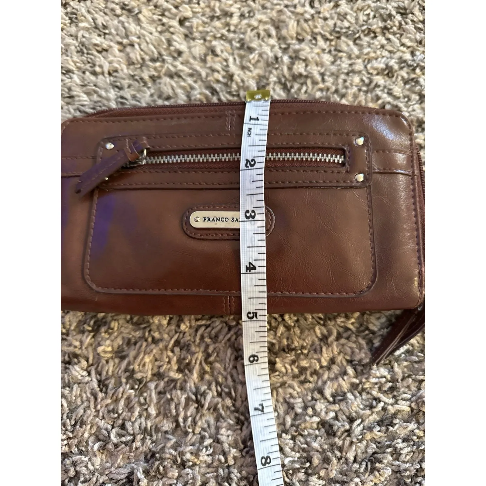 Franco Sarto Brown Double Zipper Wallet - Image 6