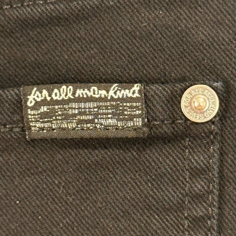 7 For All Mankind Cut Off Jean Shorts 26 Black High Rise Minimal Capsule Chic - Image 11