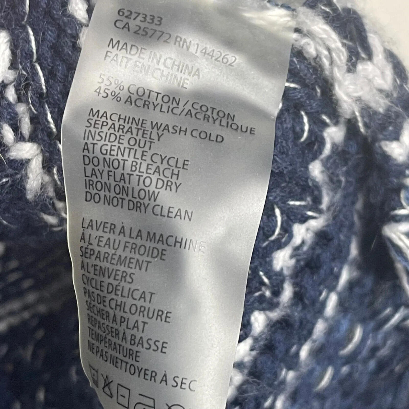 Fylo London Size Small Hooded Sweater Cardigan Open Front Fringe Blue - Image 10