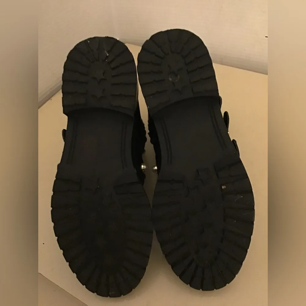 Steve Madden women black leather pearl biker Wilmer boots Size 5.5 - Image 7