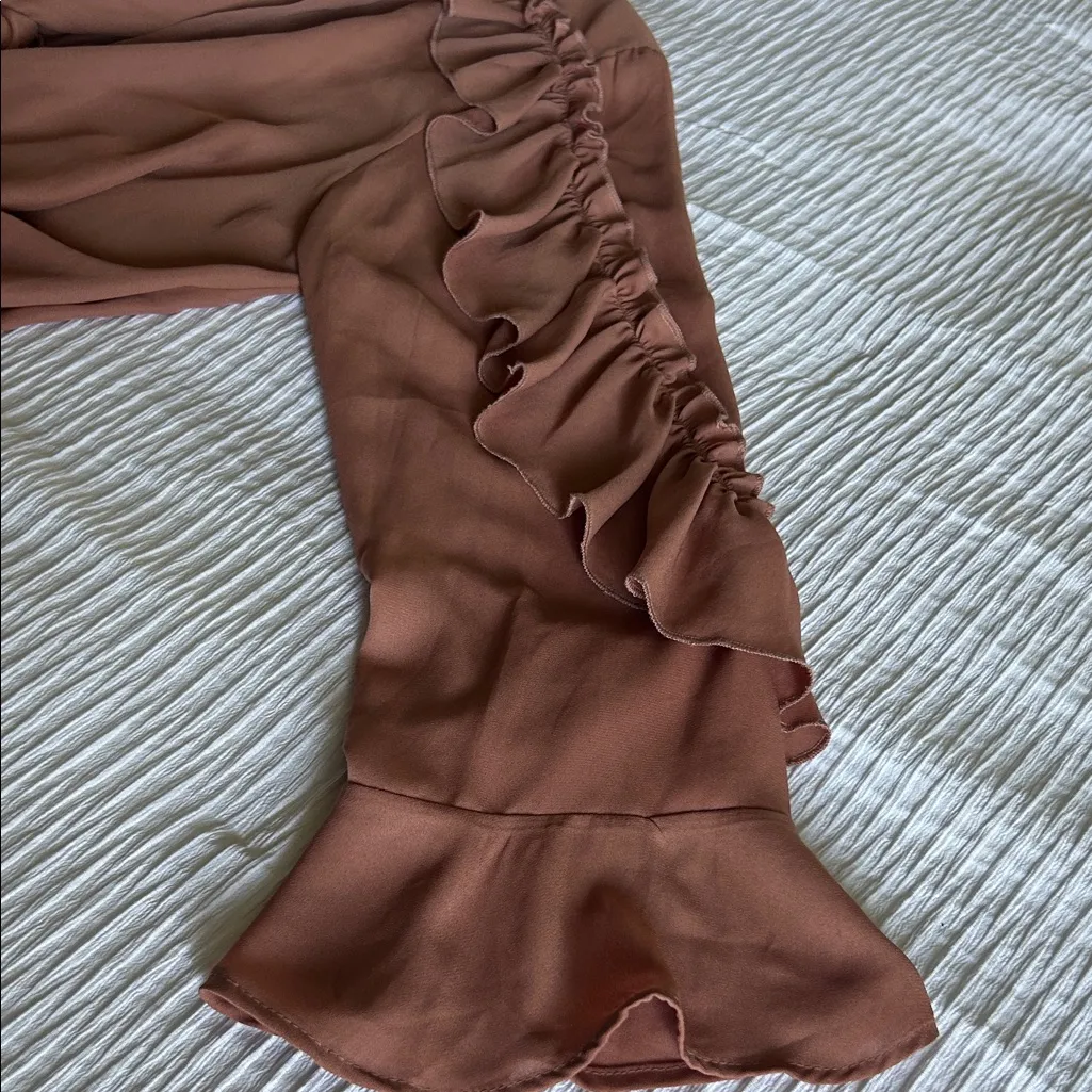 Zara Women's Ruffled Blouse in antique rose - Image 6