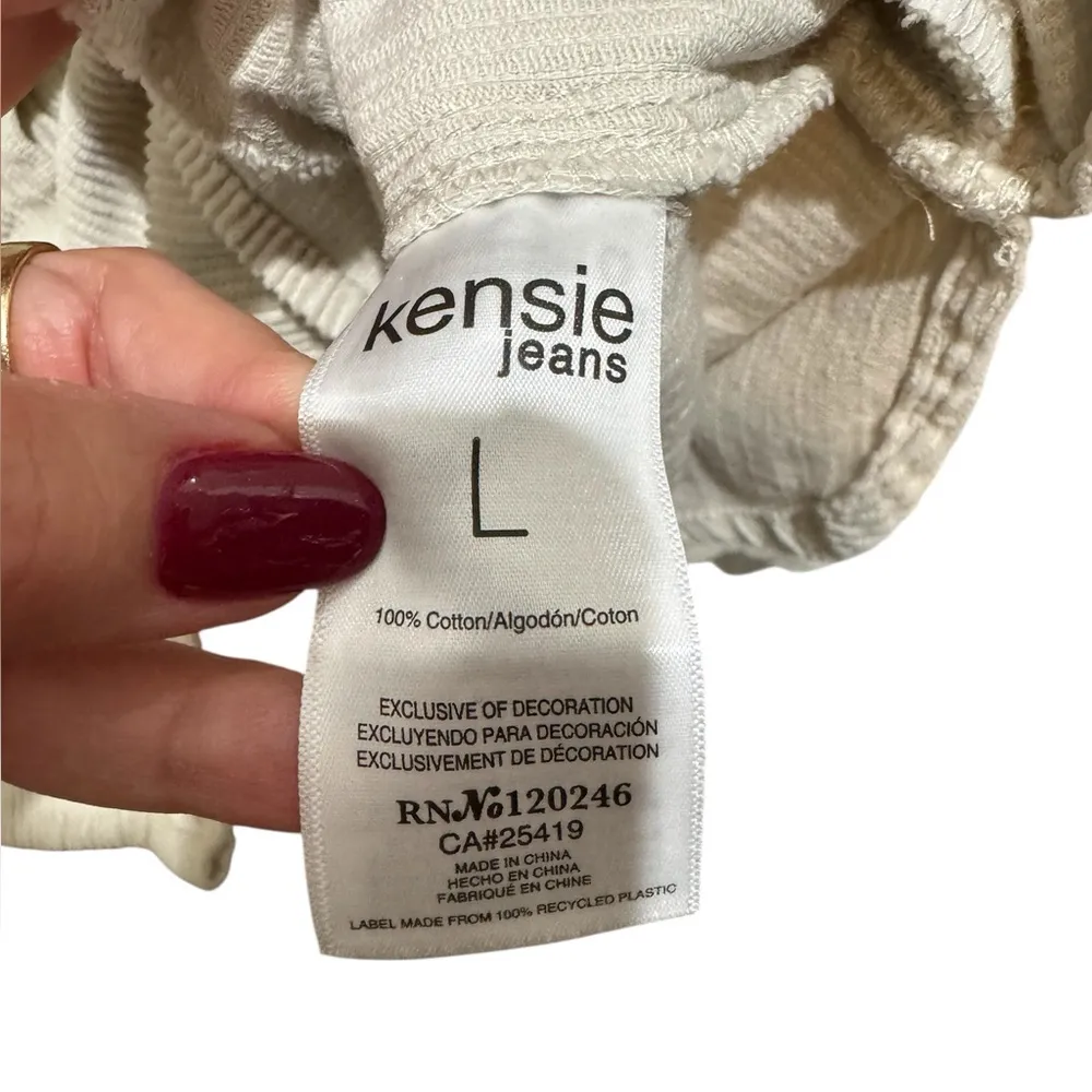 Kensie Beige Corduroy Shacket Jacket Size L Button Front Pockets Tan Size L - Image 8