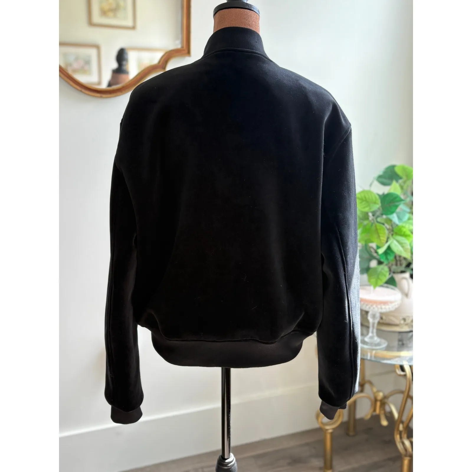 Zara Black‎ Bomber Jacket Button Front Pockets Casual Everyday Style Medium - Image 2