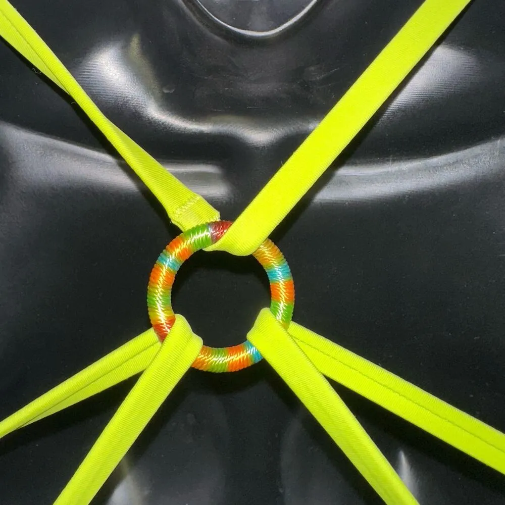 Aerie Perkier Pushup Strappy Back Bikini Top Neon - Image 5