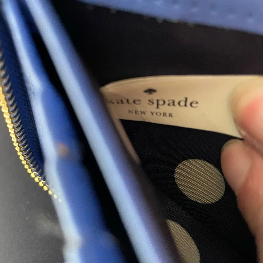 Kate Spade Laurie Cedar Street Patent Leather Wallet Wristlet Orbit Blue - Image 8