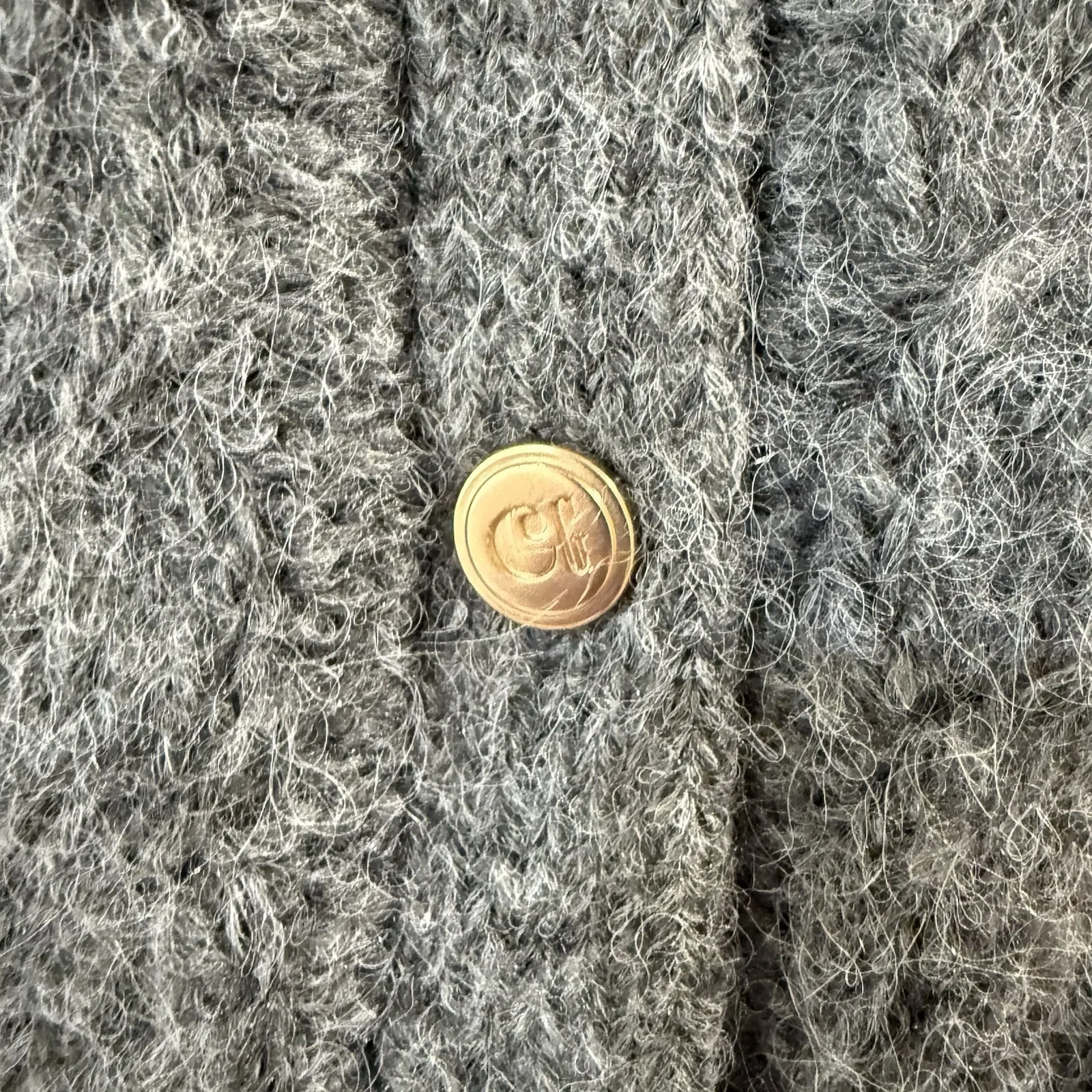 Gap x Cult Gaia Sweater Womens Small Charcoal Gray Cardigan Button Up Alpaca New - Image 6