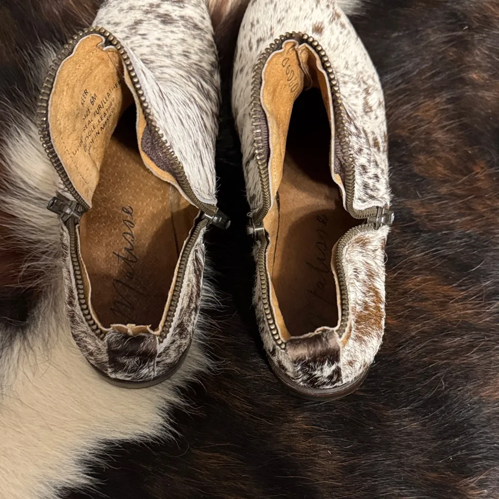 Matisse Cowhide Ankle Boots Brown Size 6 - Image 5