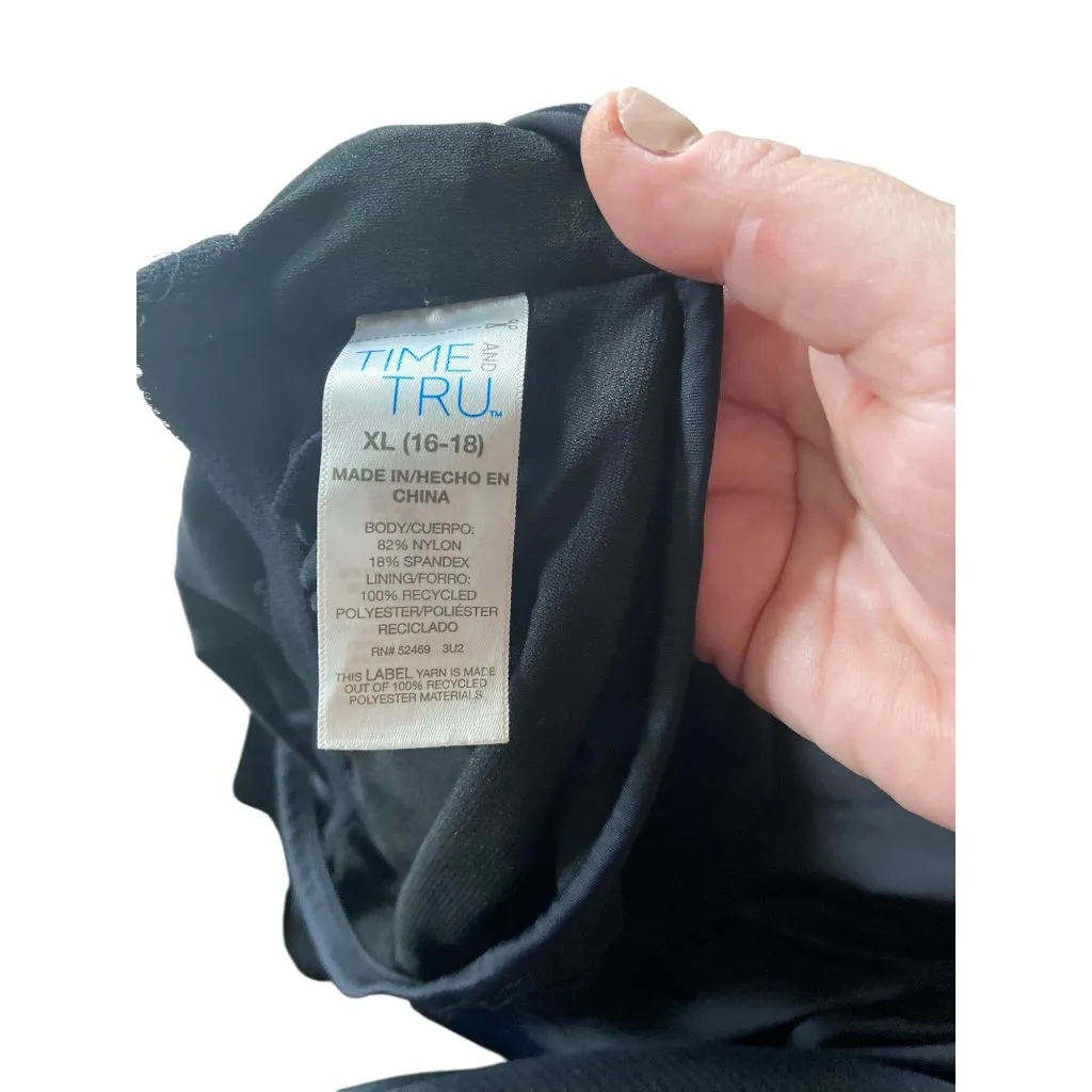 Time And Tru 2 Piece Tankini Set Black Size XL - Image 3
