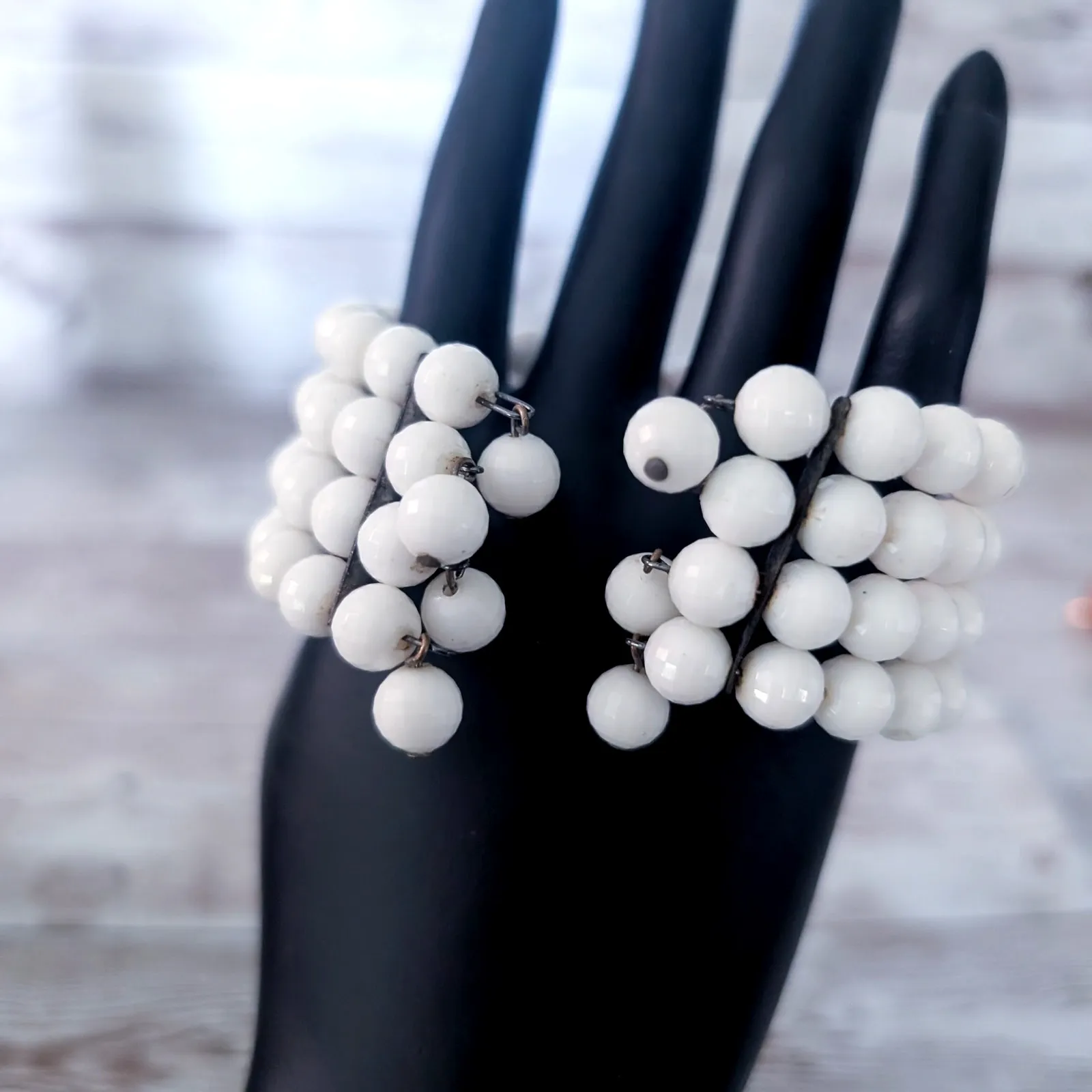 Vintage Bracelet Off White Chunky Wrap Bracelet Statement - Image 6