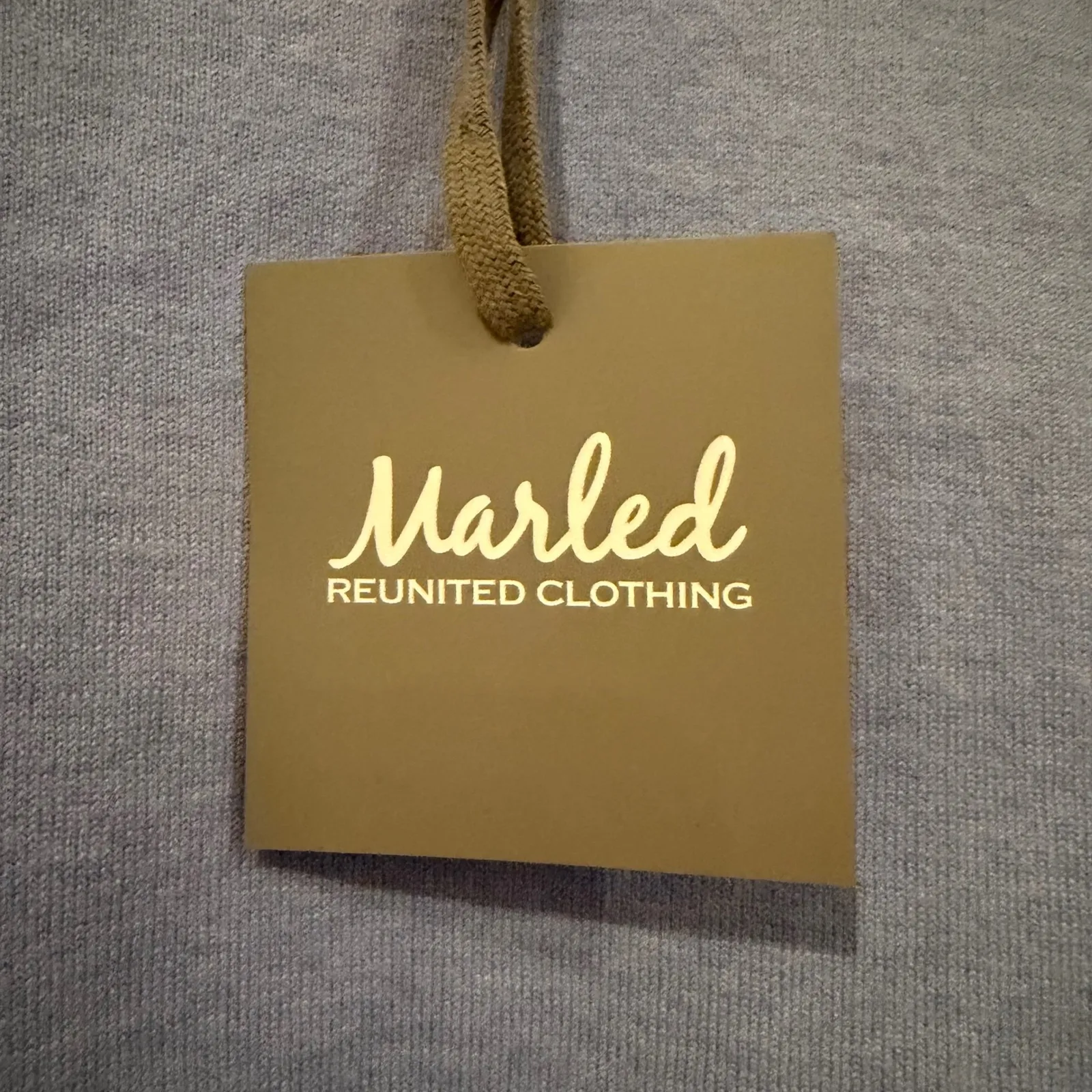 Marled Reunited Clothing Knit Cropped Sweater Women's Medium Blue Minimalist - Image 4