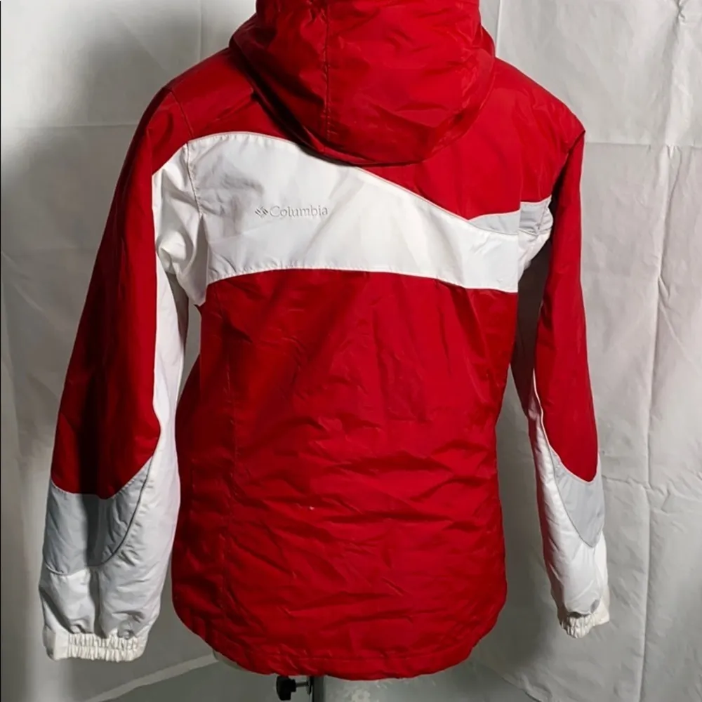 Columbia‎ RED fleece lined full zip winter coat S hooded cozy warm winter ski - Image 6