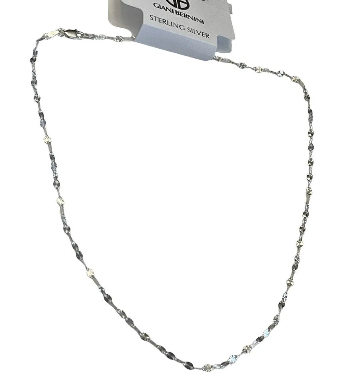 Giani Bernini Sterling Silver Necklace 16" Disco Link Italy Womens 925 Chain New - Image 1