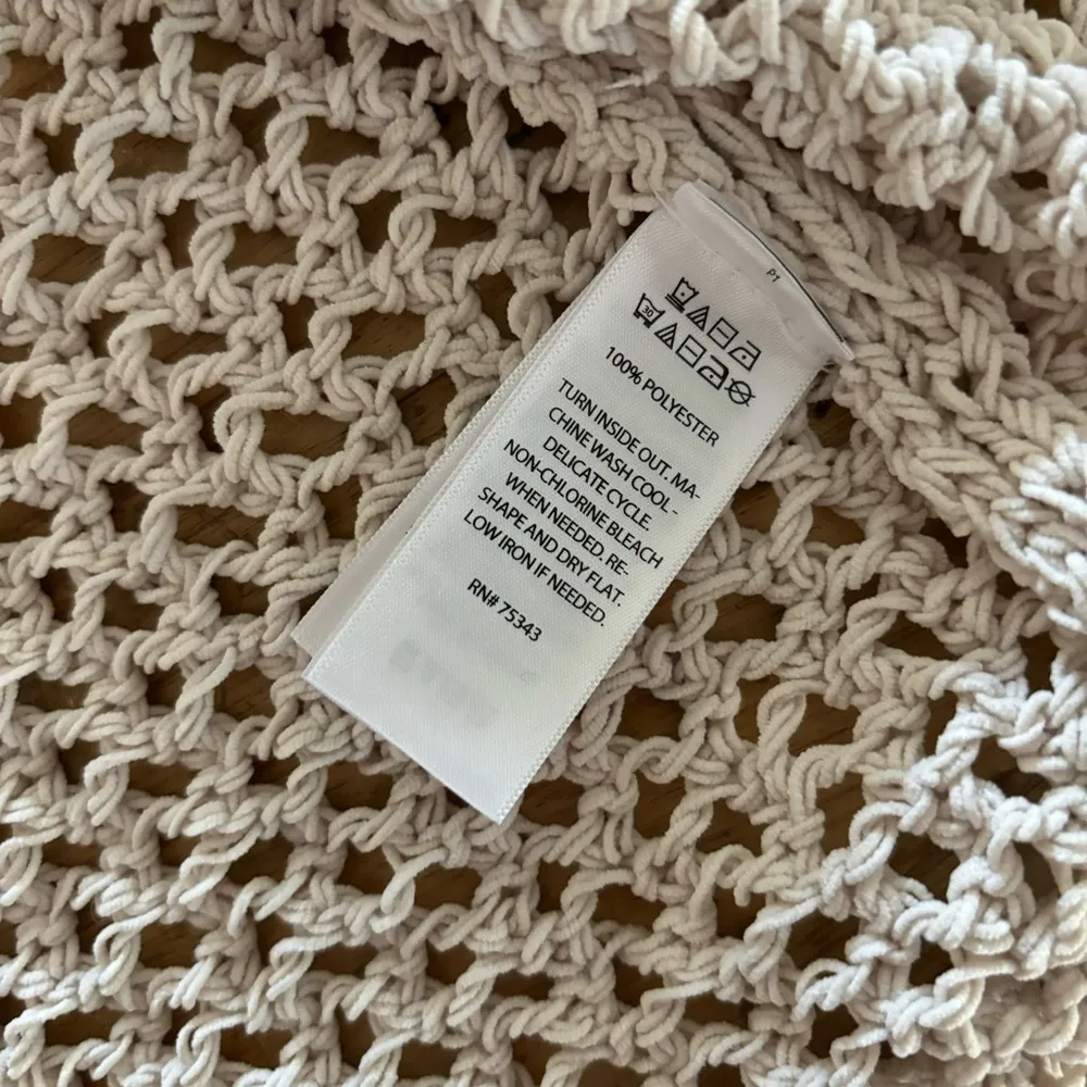 Artelier Nicole Miller Beige Crochet Open Cardigan Hoodie XS - Image 7