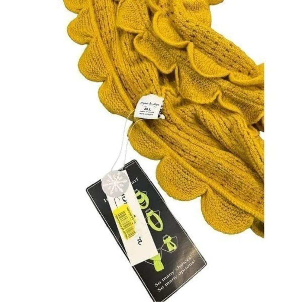  FASHION ANN & EVA YELLOW trendy scarf wrap - Image 2