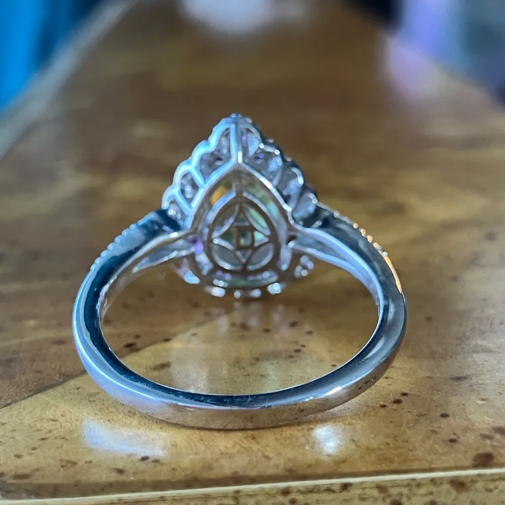 Natural Peridot Garnet Sterling Silver Ring Size 9 Green - Image 5