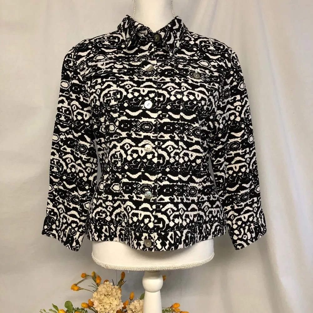 Ruby Rd  Black White Jacket Sz 14 - Image 4