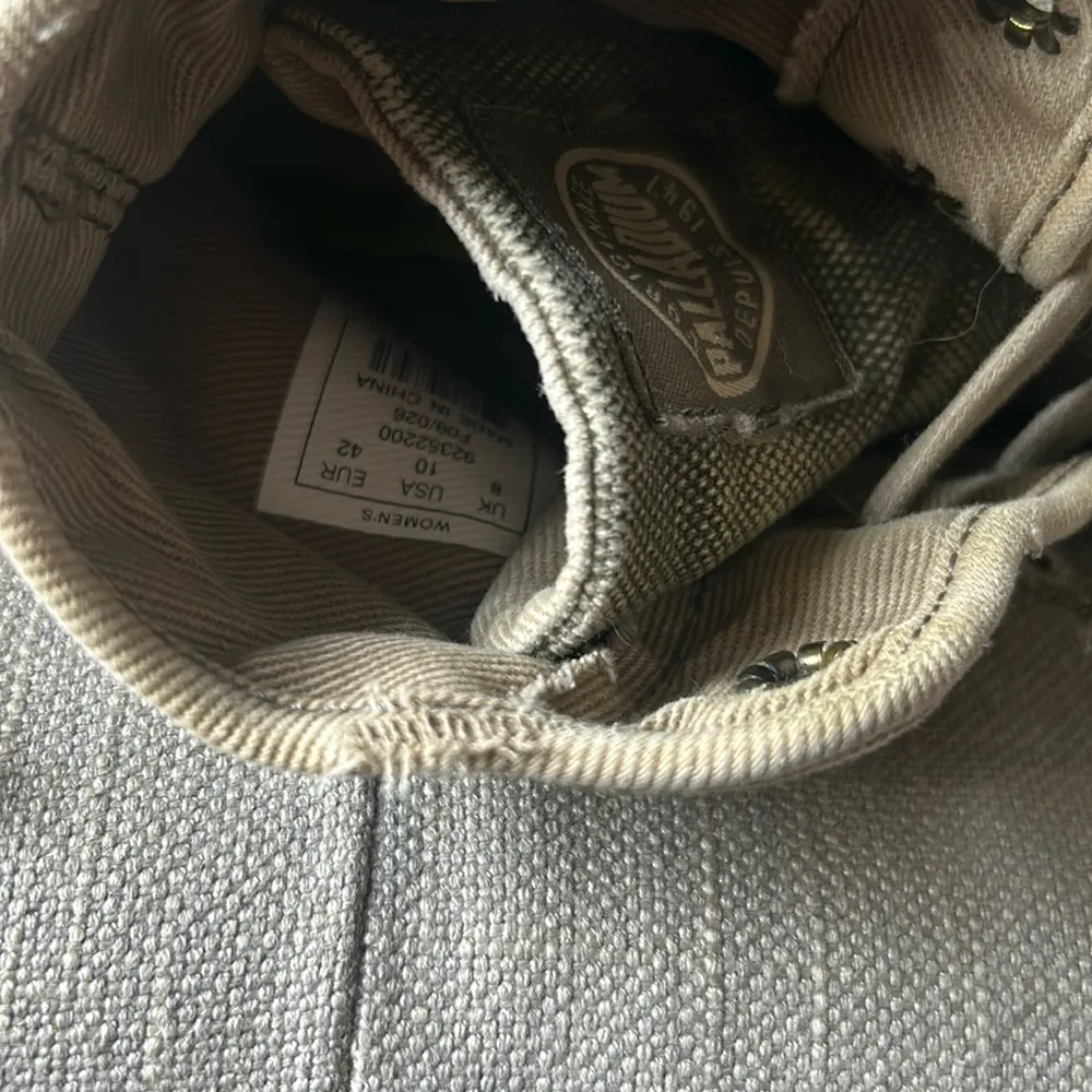 Palladium Boots Womens Pampa Hightop Canvas Round Toe Olive Grey Ankle Combat - Image 6