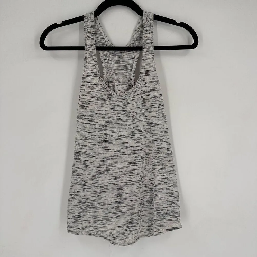 Lululemon Salute the Sun Tank Tiger Space Dye Black White Size 4 Tie Back‎ - Image 5