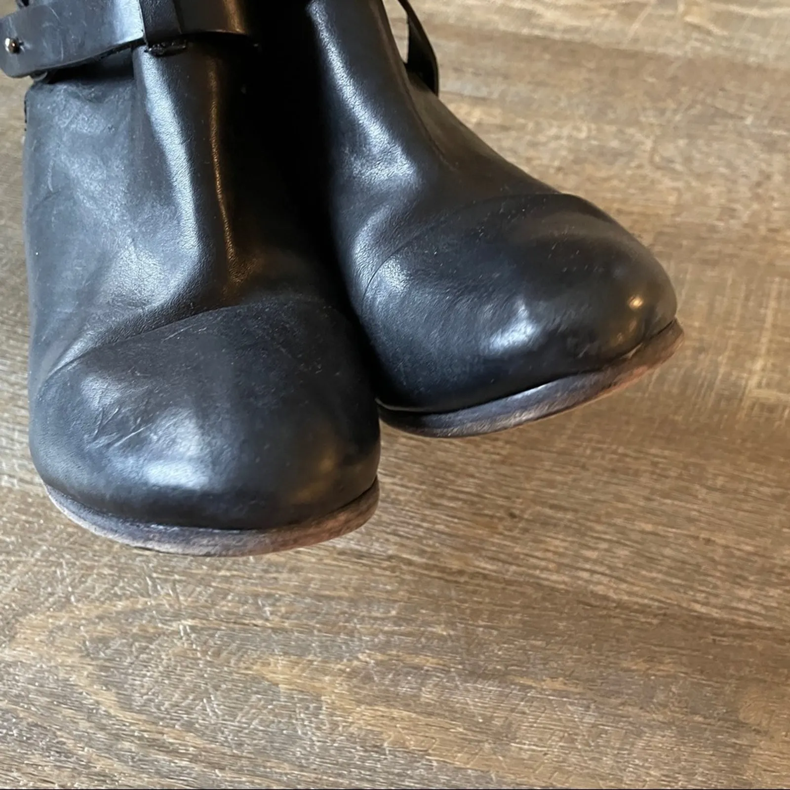 Rag & Bone Harrow Black‎ Leather Ankle Boots Sz 40 - Image 6