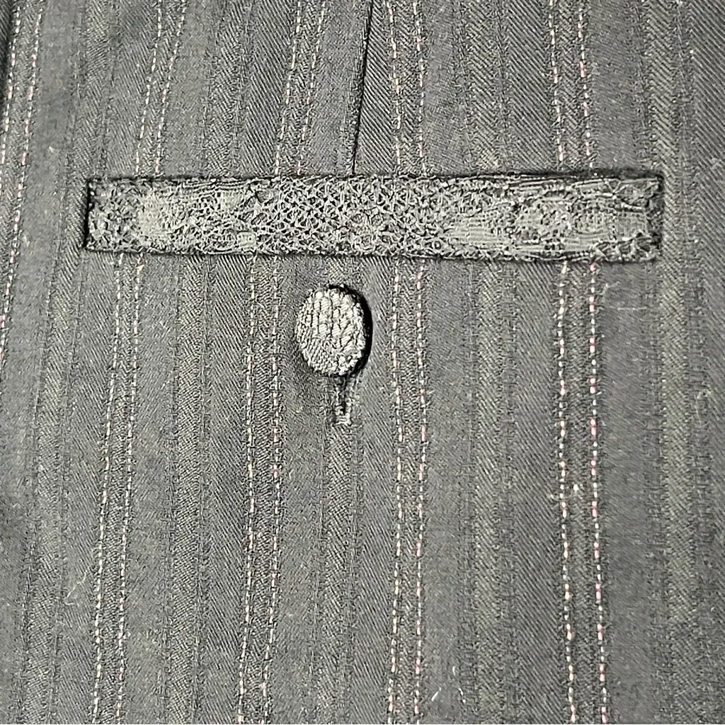 NINE WEST Black Wide Leg Dress Pants Pink Pinstripes, Size 14 - Image 7