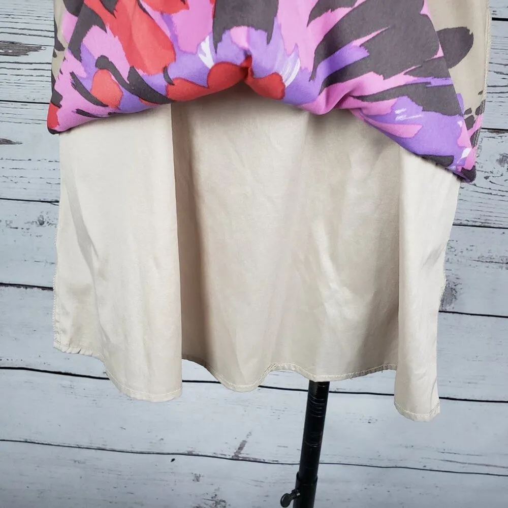 NWT Taylor Halter Ribbon Neck Sleeveless Floral Flower Slip Dress Women’s Size 2 Tan - Image 11