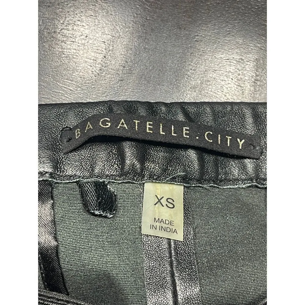 Sleek Black Faux Leather Leggings Trendy Skinny Pants Edgy Fashion T -12‎ - Image 5