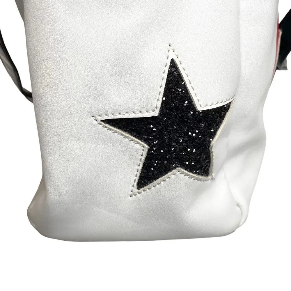 ᯾ Striped Patchwork 'Have Fun' Satchel Handbag Bag ᯾ Vegan Leather ᯾ - Image 8