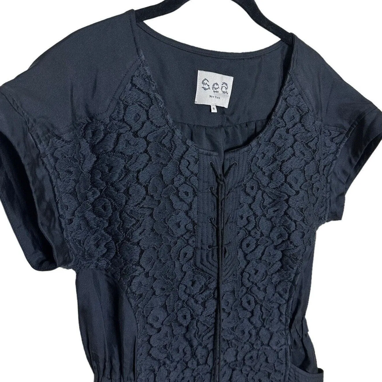 SEA New York Lace Mini Dress Black Size 0 - Image 7