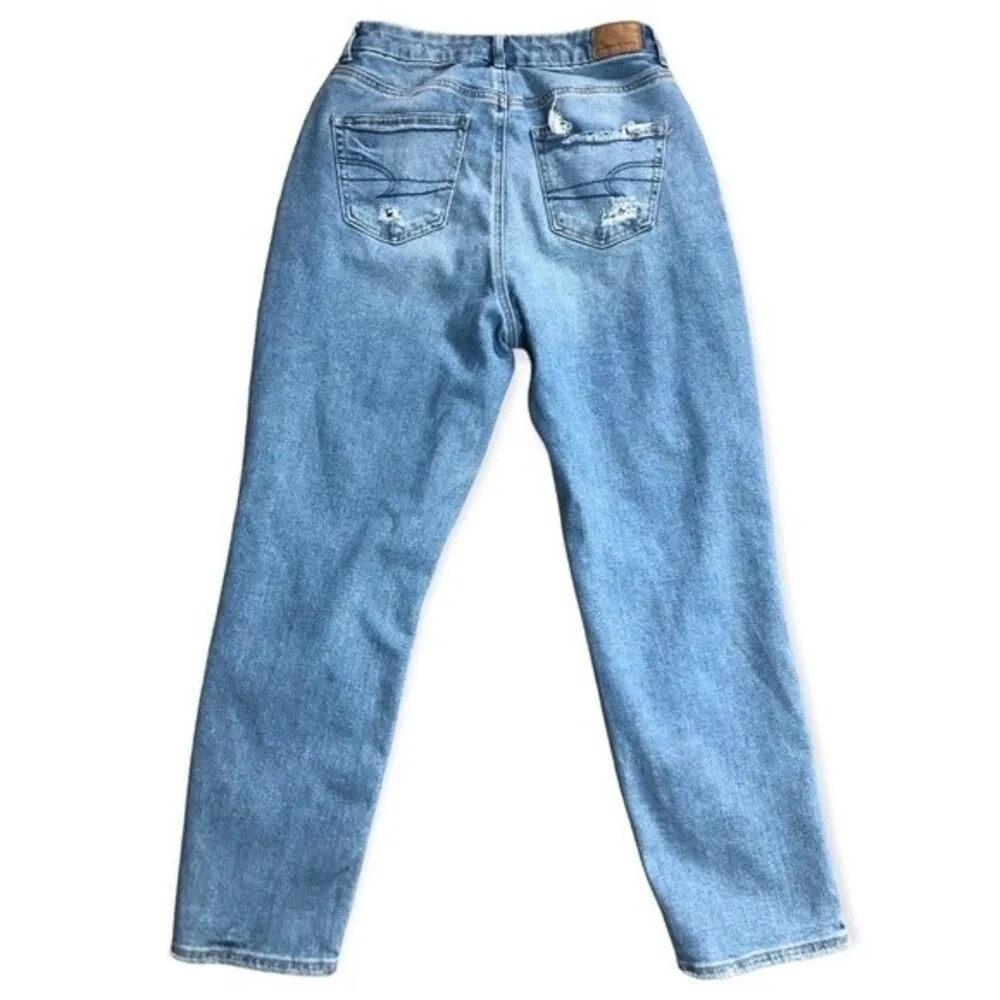 American Eagle Stretch Ripped High Rise Curvy Mom Jeans - Image 3