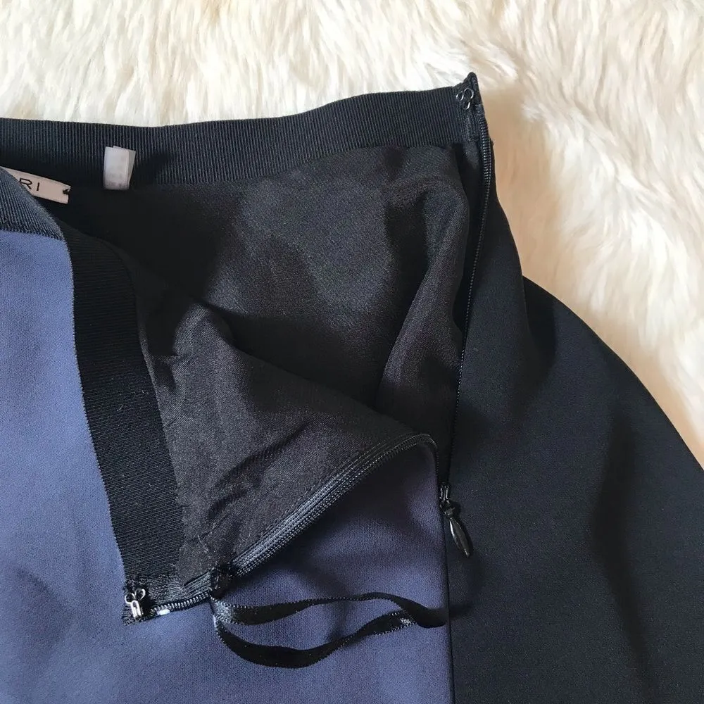 TAHARI Black Navy Skater Mini Skirt A-Line Colorblock Short Office Career Size 4 - Image 7