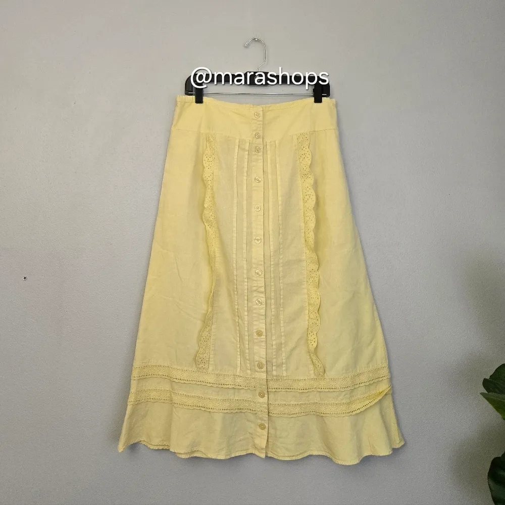 Free People Whitney Midi Skirt Yellow - Image 4