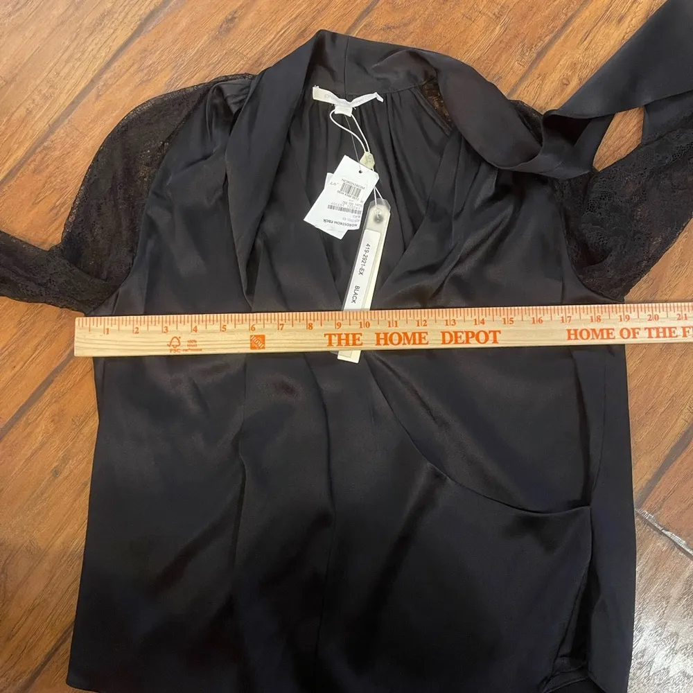 Nordstrom  Black Lace Detail Top shirt blouse woman’s small NWT - Image 8