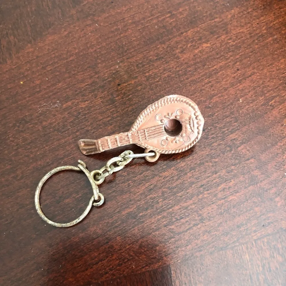 Guitar Charm Keychain Brown - Image 2