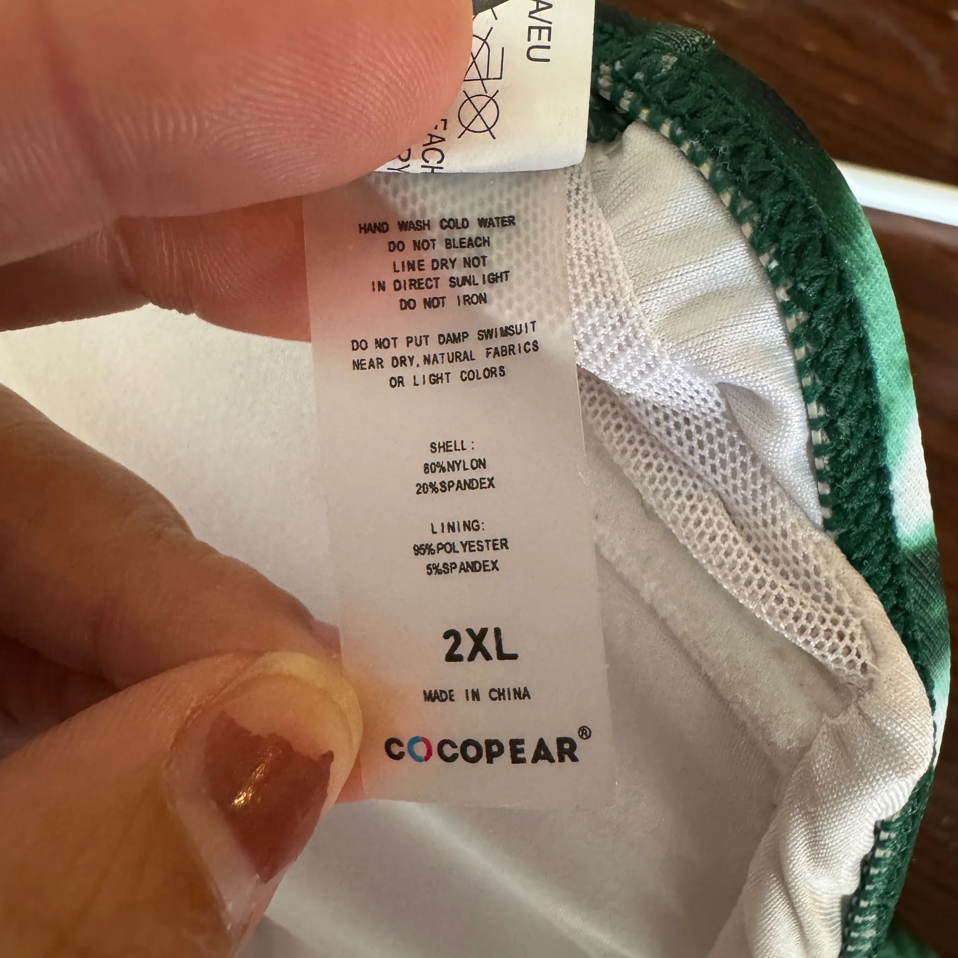 Cocopear Women’s 2XL Tropical Off Shoulder One Piece Swimsuit Skirted Bathing Suit Green Size XXL - Image 8