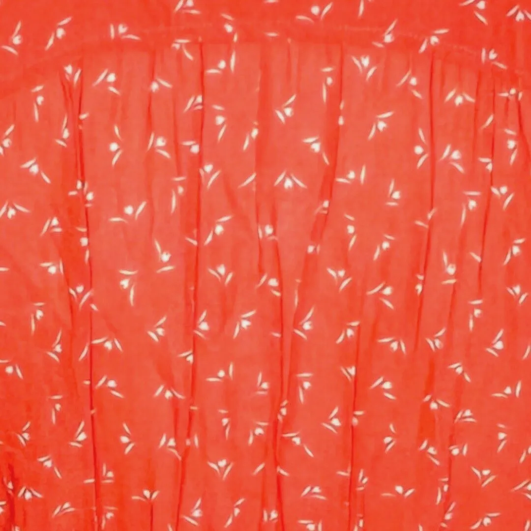 Free People Shirt Women Extra Small Orange White Floral Colette Bohemian Peasant - Image 6