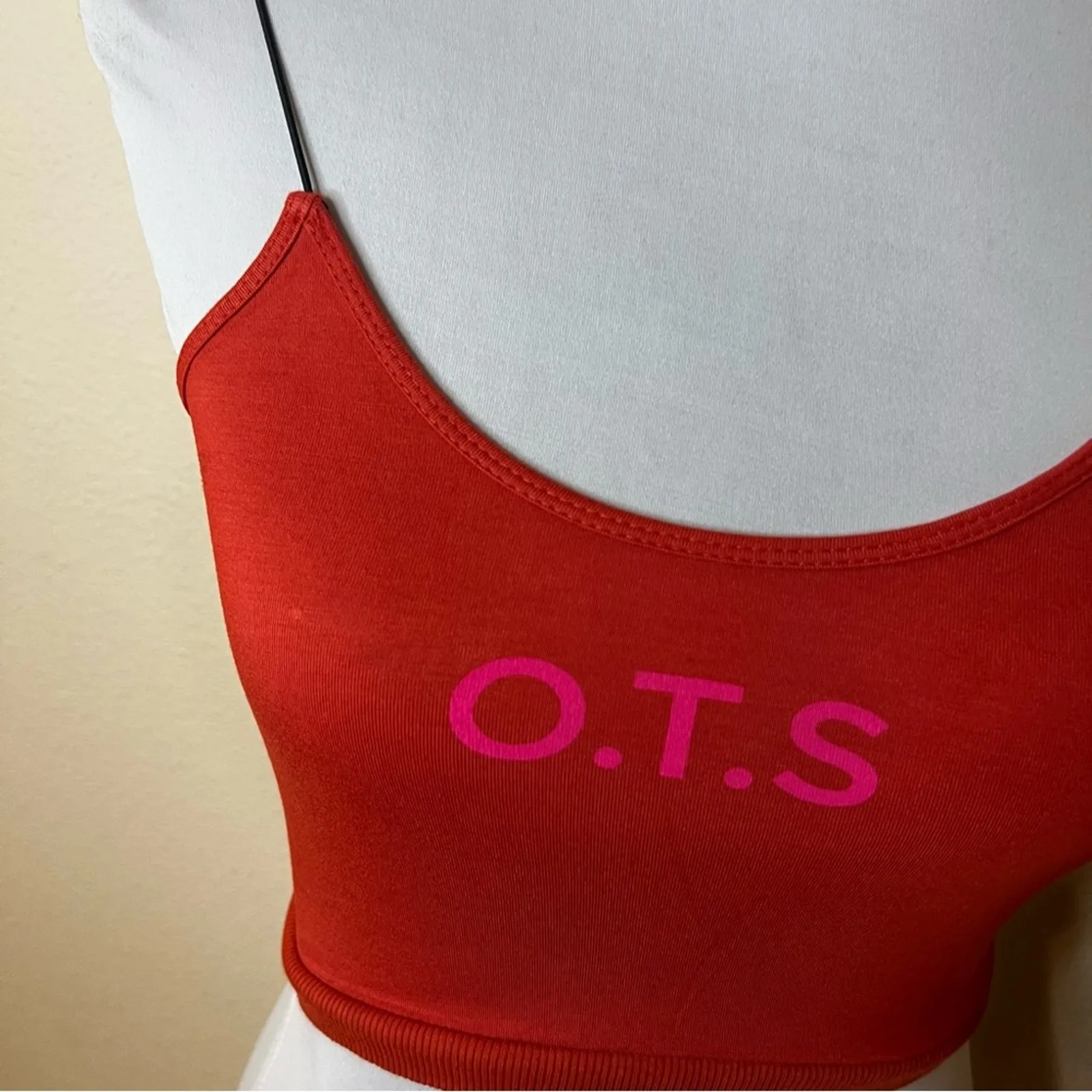One Teaspoon Sport OTS string back boxer crop tank top in tomato red NEW SMALL - Image 4