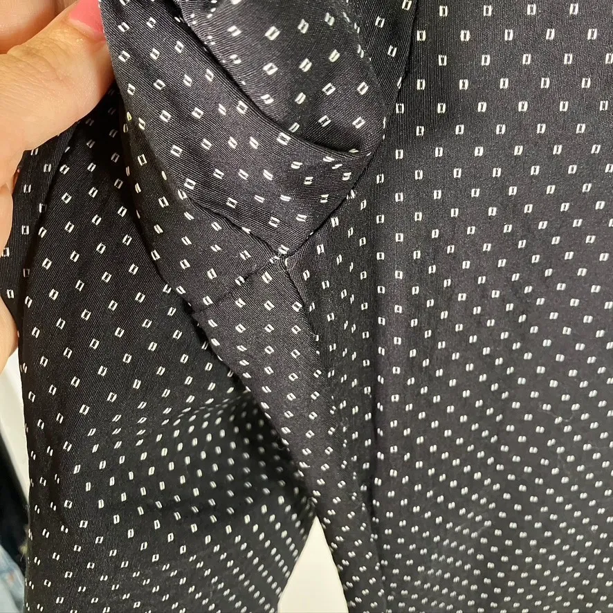 Tommy Hilfiger Black White Dot Print Stretch Career Pants Size 12 Preppy Classic - Image 3