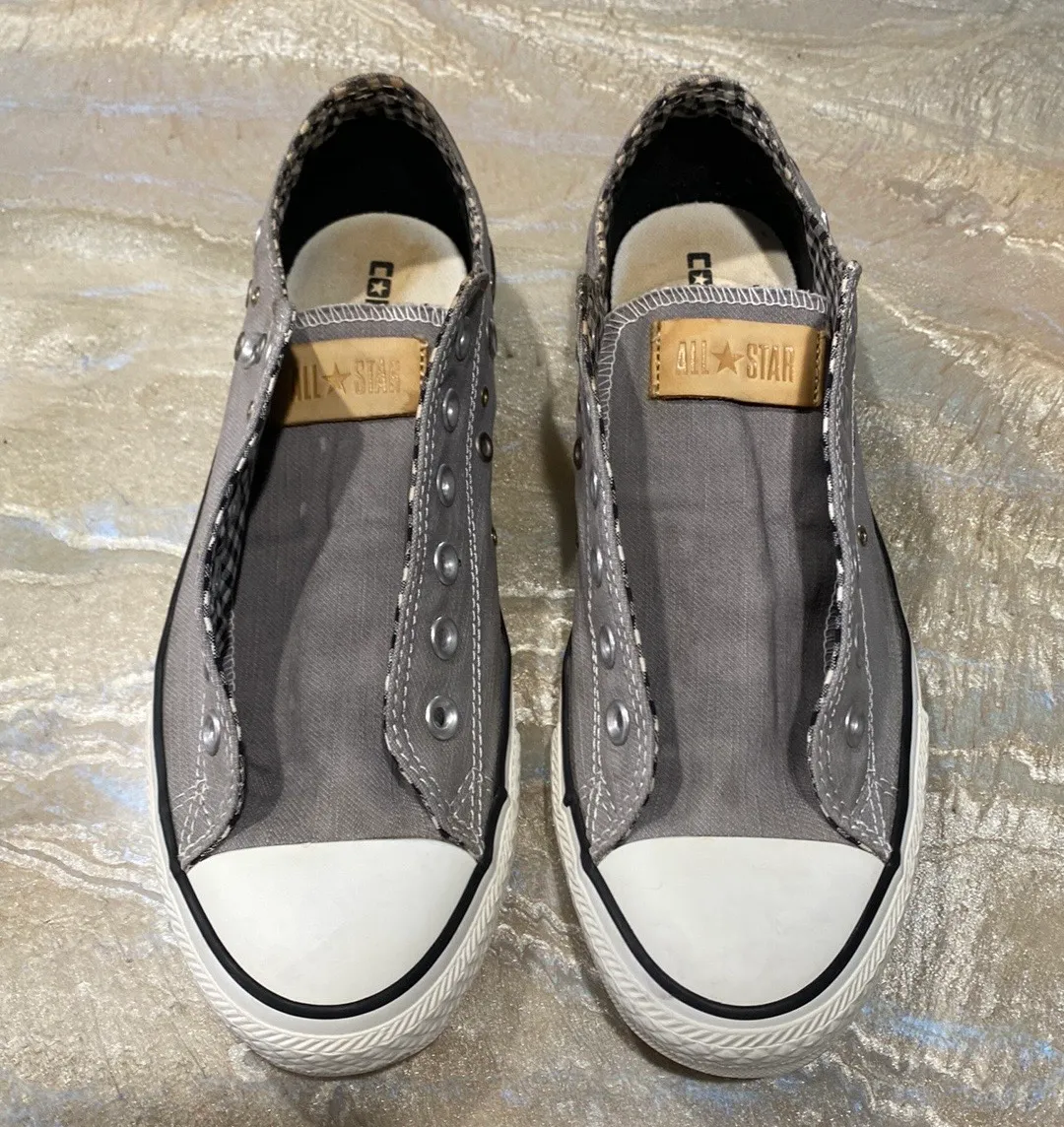 All Star Low Tops Lace Up Gray Shoes Women’s 10 - Image 11